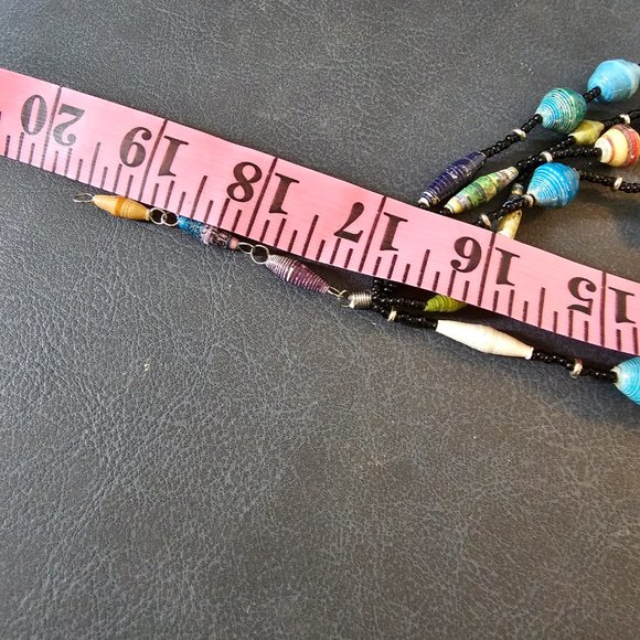 New Recycled Paper Beads Acacia Creation Artisan Necklace Bracelet Studio Kenya - Picture 15 of 16